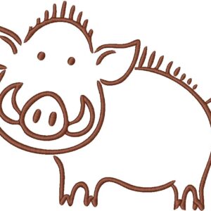 Wild Boar Design, 7 sizes, Machine Embroidery Design, Wild Boar shapes Design, Instant