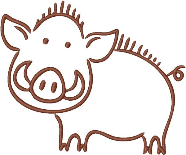 Wild Boar Design, 7 sizes, Machine Embroidery Design, Wild Boar shapes Design, Instant