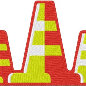 Traffic Cones Design, 7 sizes, Machine Embroidery Design, Traffic Cones shapes Design, Instant