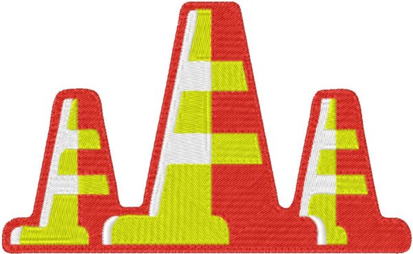 Traffic Cones Design, 7 sizes, Machine Embroidery Design, Traffic Cones shapes Design, Instant