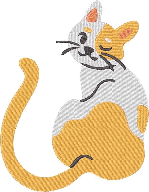 Cat Design, 7 sizes, Machine Embroidery Design, Cat shapes Design, Instant
