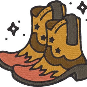 Cowboy Boots Design, 7 sizes, Machine Embroidery Design, Cowboy Boots shapes Design, Instant