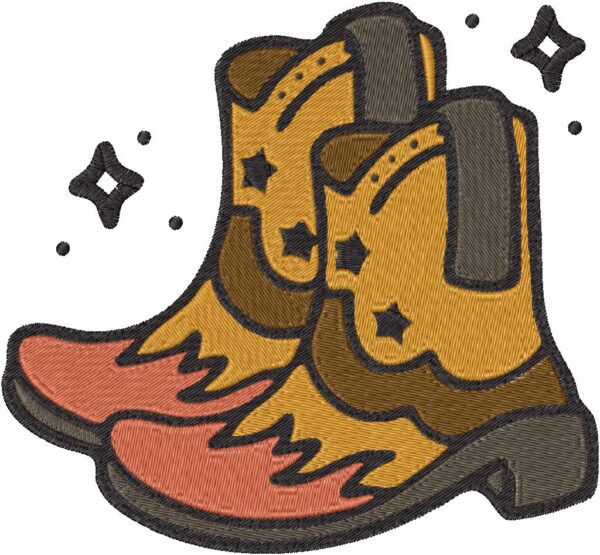 Cowboy Boots Design, 7 sizes, Machine Embroidery Design, Cowboy Boots shapes Design, Instant