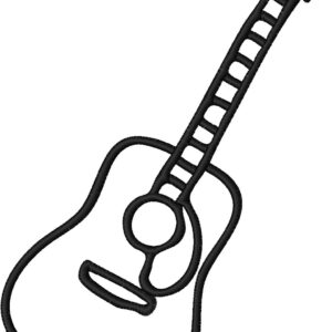 Guitar Design, 7 sizes, Machine Embroidery Design, Guitar shapes Design, Instant