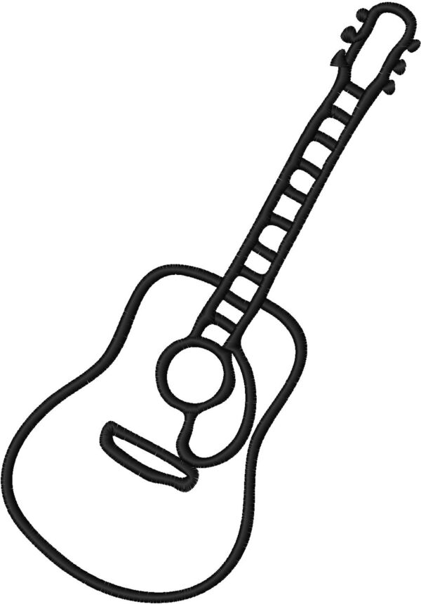 Guitar Design, 7 sizes, Machine Embroidery Design, Guitar shapes Design, Instant