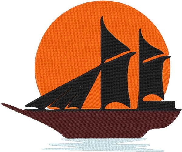 Boat Design, 7 sizes, Machine Embroidery Design, Boat shapes Design, Instant