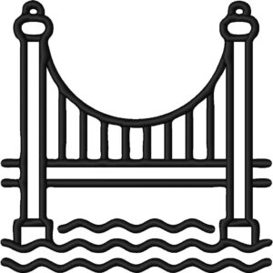 Bridge Design, 7 sizes, Machine Embroidery Design, Bridge shapes Design, Instant