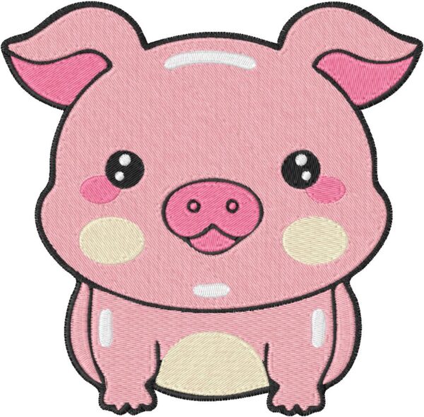 Pig Design, 7 sizes, Machine Embroidery Design, Pig shapes Design, Instant