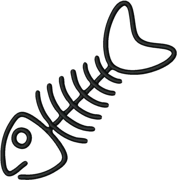 Fish Skeleton Design, 7 sizes, Machine Embroidery Design, Fish Skeleton shapes Design, Instant