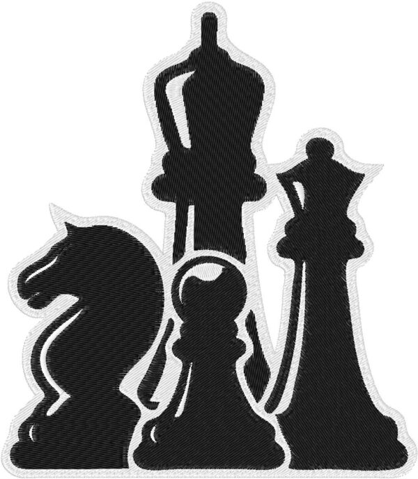 Chess Design, 7 sizes, Machine Embroidery Design, Chess shapes Design, Instant