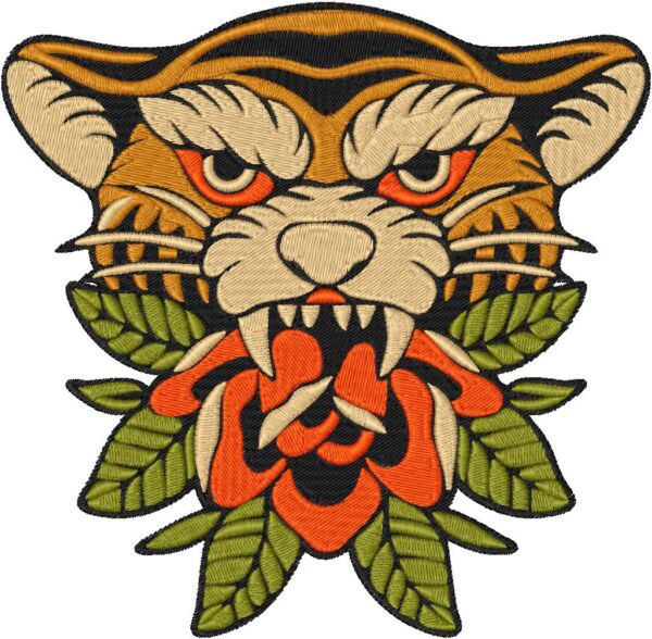 Tiger Design, 7 sizes, Machine Embroidery Design, Tiger shapes Design, Instant