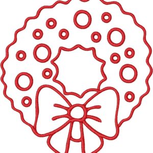 Christmas Wreath Design, 7 sizes, Machine Embroidery Design, Christmas Wreath shapes Design, Instant