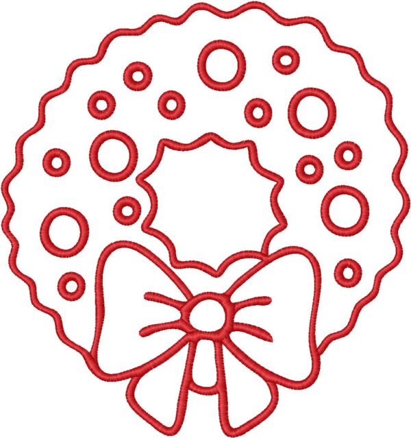 Christmas Wreath Design, 7 sizes, Machine Embroidery Design, Christmas Wreath shapes Design, Instant