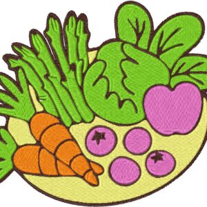 Vegetable Design, 7 sizes, Machine Embroidery Design, Vegetable shapes Design, Instant