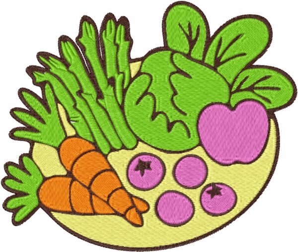 Vegetable Design, 7 sizes, Machine Embroidery Design, Vegetable shapes Design, Instant