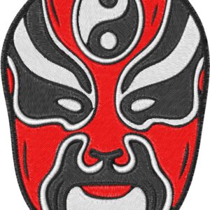 Chinese Mask Design, 7 sizes, Machine Embroidery Design, Chinese Mask shapes Design, Instant