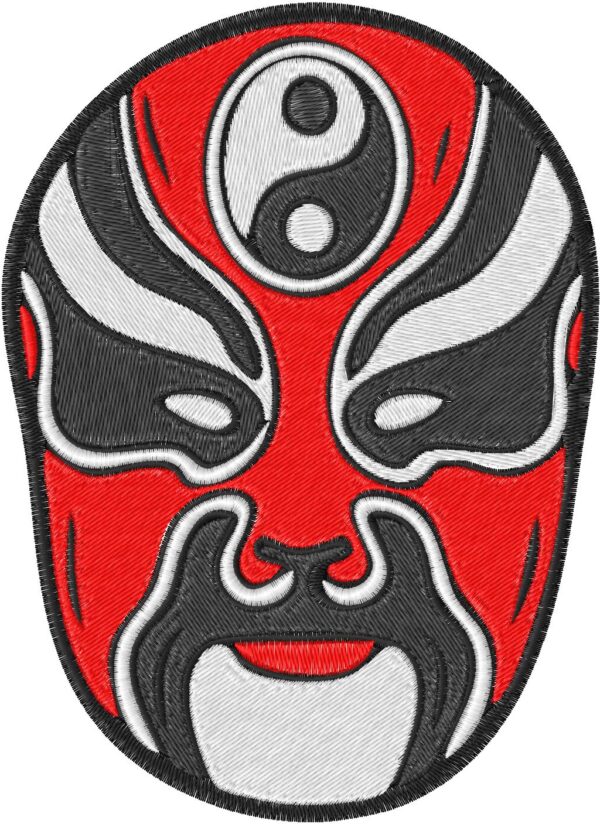 Chinese Mask Design, 7 sizes, Machine Embroidery Design, Chinese Mask shapes Design, Instant