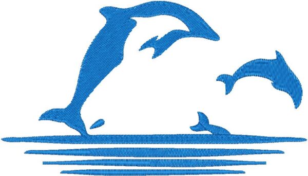 Dolphins Design, 7 sizes, Machine Embroidery Design, Dolphins shapes Design, Instant