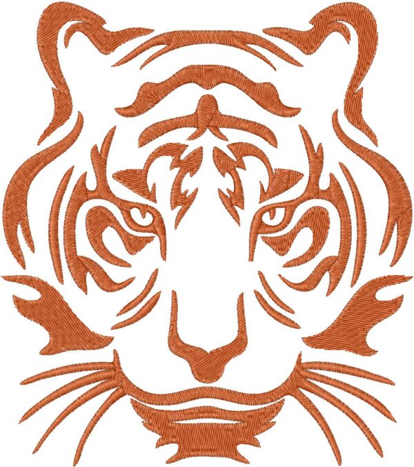 Tiger Design, 7 sizes, Machine Embroidery Design, Tiger shapes Design, Instant