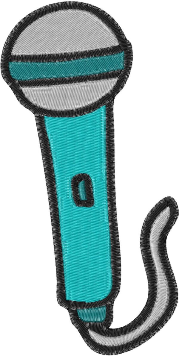 Microphone Design, 7 sizes, Machine Embroidery Design, Microphone shapes Design, Instant