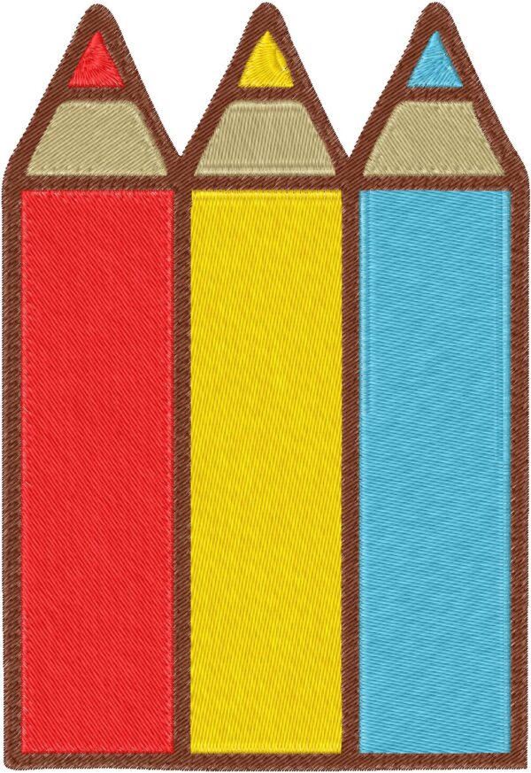 Crayons Design, 7 sizes, Machine Embroidery Design, Crayons shapes Design, Instant