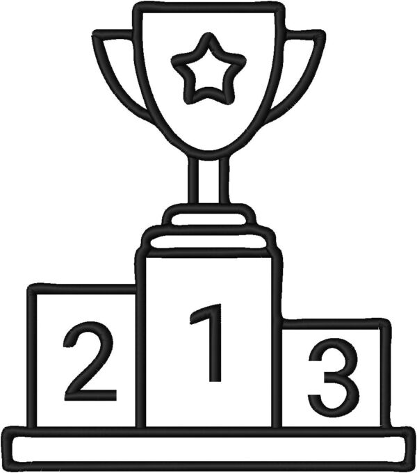 Winners Podium Design, 7 sizes, Machine Embroidery Design, Winners Podium shapes Design, Instant