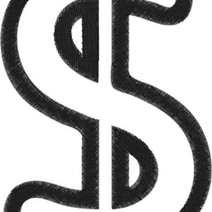 Dollar Design, 7 sizes, Machine Embroidery Design, Dollar shapes Design, Instant