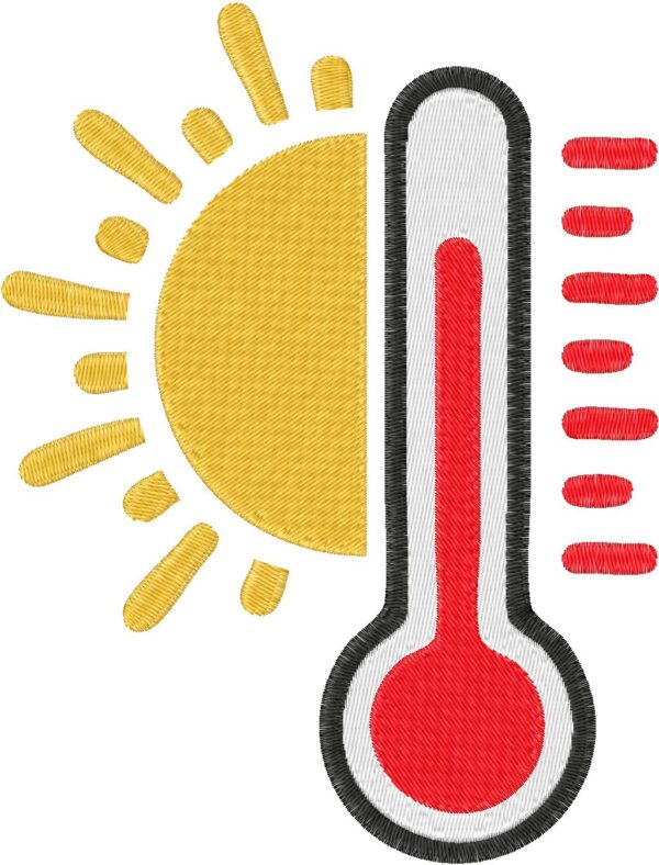 Thermometer Design, 7 sizes, Machine Embroidery Design, Thermometer shapes Design, Instant