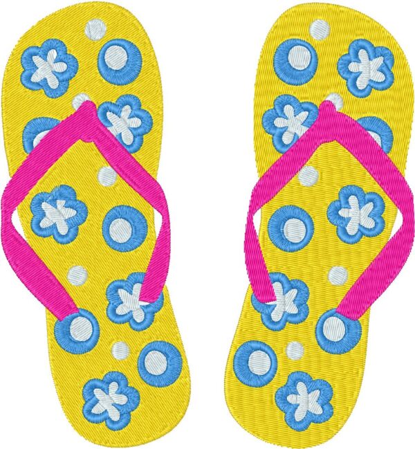 Flip Flops Design, 7 sizes, Machine Embroidery Design, Flip Flops shapes Design, Instant