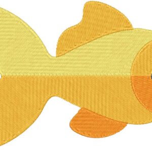 Goldfish Design, 7 sizes, Machine Embroidery Design, Goldfish shapes Design, Instant