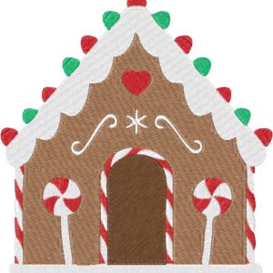 Gingerbread Cottage Design, 7 sizes, Machine Embroidery Design, Gingerbread Cottage shapes Design, Instant