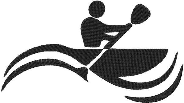 Canoeist Design, 7 sizes, Machine Embroidery Design, Canoeist shapes Design, Instant