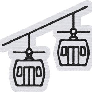 Cableway Design, 7 sizes, Machine Embroidery Design, Cableway shapes Design, Instant