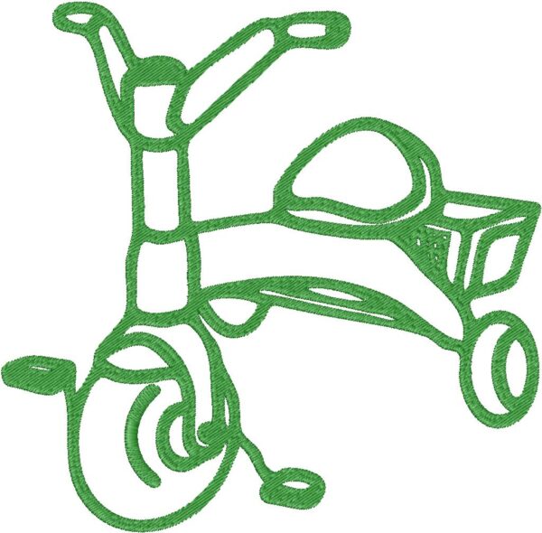 Tricycle Design, 7 sizes, Machine Embroidery Design, Tricycle shapes Design, Instant